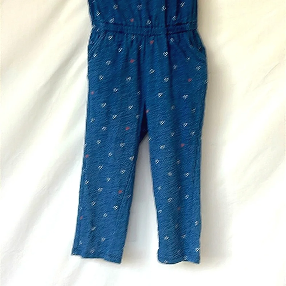 GYMBOREE | Navy Heart Print Jumpsuit 🤍🩷